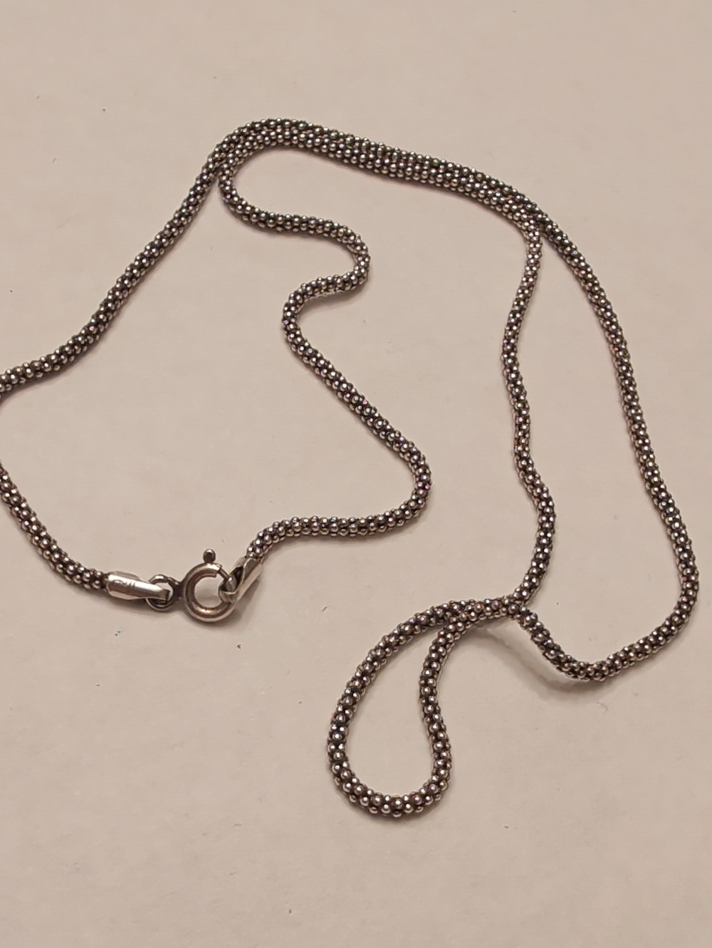 Sterling Silver Popcorn Chain Necklace - Silver